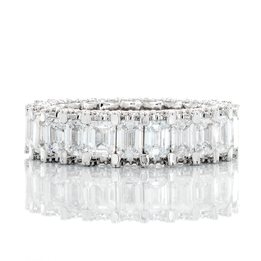 8.53ctw Emerald Cut with Scallop Setting Eternity Band