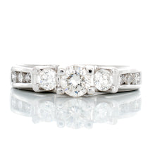 Load image into Gallery viewer, 0.77CTW Natural 3 Round Diamonds With Channel Set Schoulders
