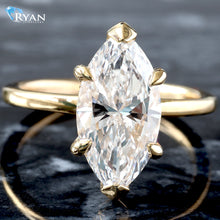 Load image into Gallery viewer, 3.13ctw Marquise Solitaire with Hidden Halo Ring
