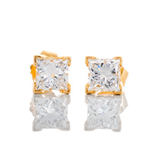 Load image into Gallery viewer, 1.00ctw Princess Solitaire Lab Diamond Studs
