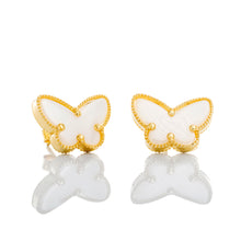 Load image into Gallery viewer, Butterfly Studs with White Enamel
