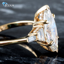 Load image into Gallery viewer, 2.96ctw Marquise Solitaire with Trapezoid and Baguette Shoulders
