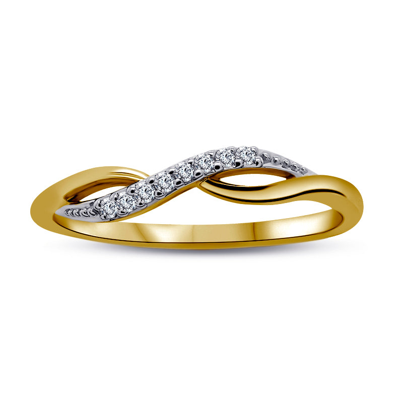 0.06ctw Mini Crossover Infinity Design Diamond Pave and High Polished