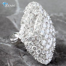 Load image into Gallery viewer, 5.00ctw Baguette &amp; Round Cut Diamond Wide Cluster Ring
