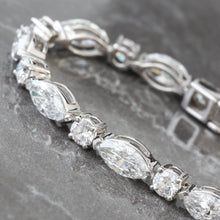 Load image into Gallery viewer, 7.00ctw Alternating Marquise &amp; Round Cut Lab Created Diamond Tennis Bracelet
