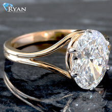 Load image into Gallery viewer, 3.00ctw Oval Sic Prongs Split Shoulders Ring
