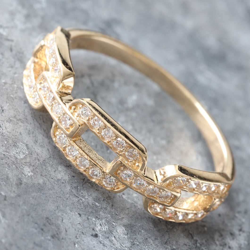 0.28ctw Link Design Earth Mined Diamond Ring