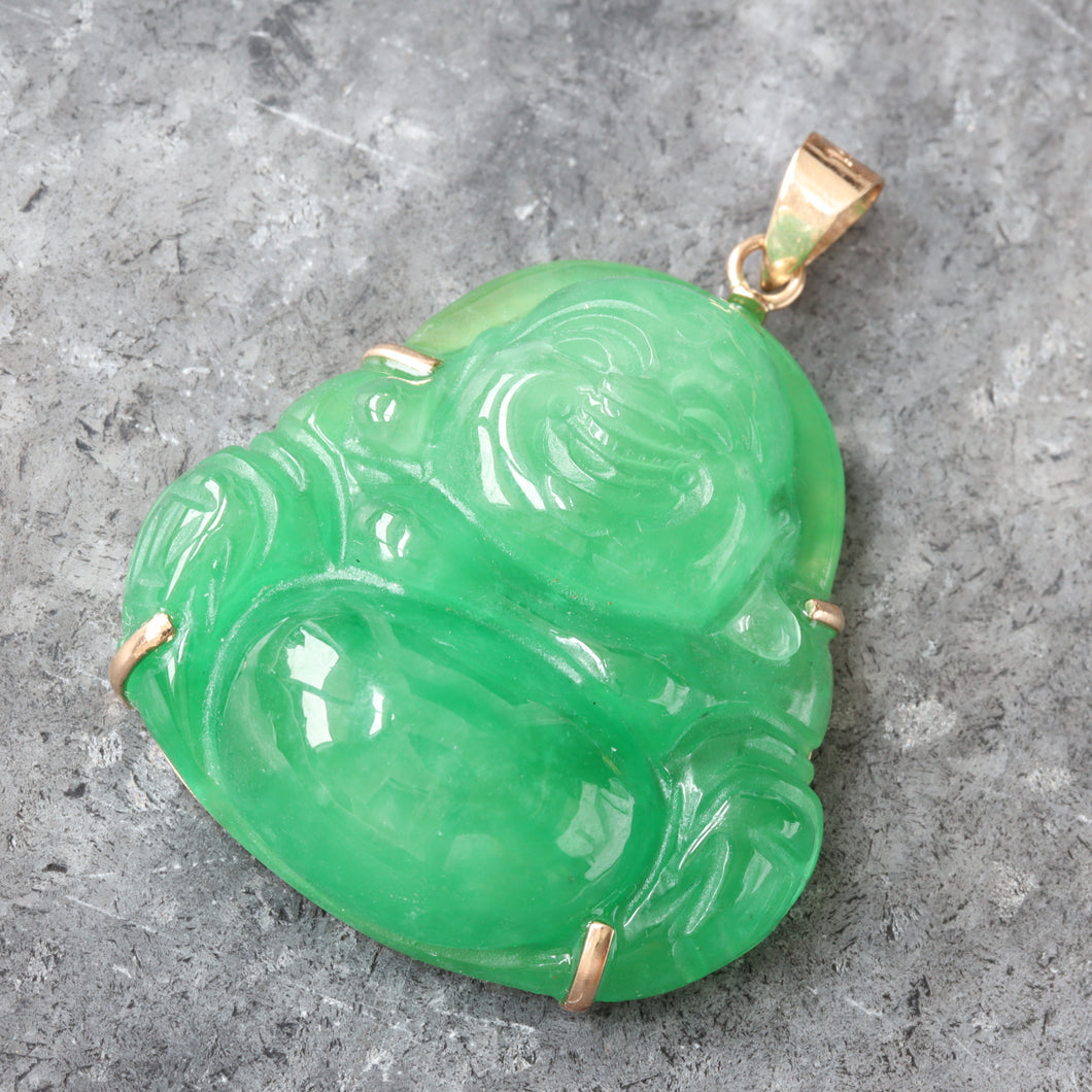 Green Jade Buddha 25mm Pendant