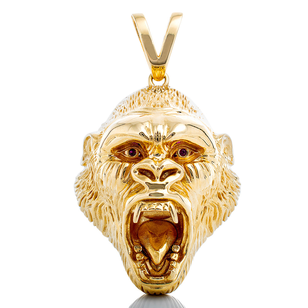 Large Roaring Gorilla Pendant