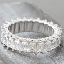 Load image into Gallery viewer, 8.53ctw Emerald Cut with Scallop Setting Eternity Band
