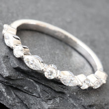 Load image into Gallery viewer, 0.45ctw Alternating Marquise and Round Cut Diamond Band
