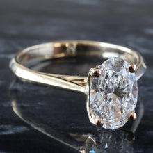 Load image into Gallery viewer, 2.00ctw Oval Solitaire with Floral Basket and Cathedral High Polished Shoulders
