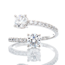 Load image into Gallery viewer, 1.25ctw Dual Round Cut Diamond Open Wrap Around Style Ring
