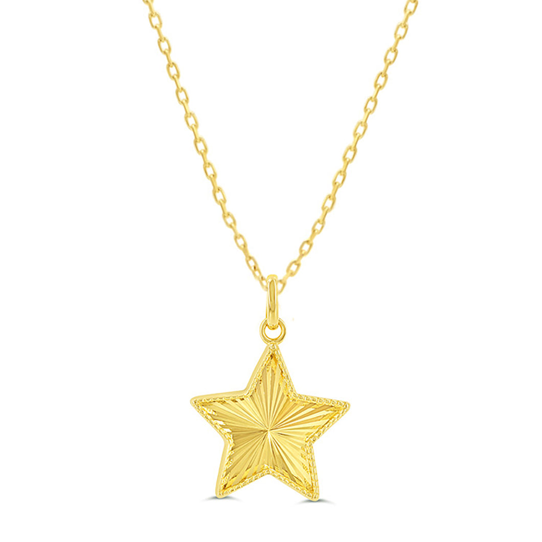 Starburst Star with Raised Beaded Border Pendant