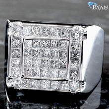 Load image into Gallery viewer, 2.50CTW Natural Princess Cut Invisible Men&#39;s Ring

