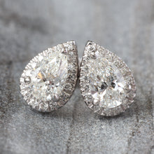 Load image into Gallery viewer, 1.15ctw Lab Created Pear Cut Diamond Studs
