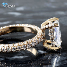 Load image into Gallery viewer, 3.10ctw Radiant Solitaire with Hidden Halo and Underside Basket on Three Sided Shoulders Ring
