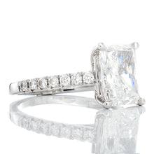 Load image into Gallery viewer, 2.79ctw Radiant Solitaire Diamond Pave Upswept Shoulders
