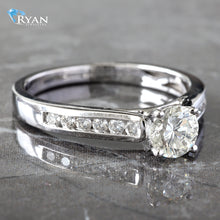 Load image into Gallery viewer, 1.10CTW Round Brilliant Solitaire with Channel Set Sides Ring
