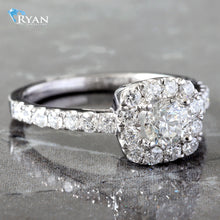 Load image into Gallery viewer, 1.14CTW Round Brilliant Solitaire With Halo Engagement Ring
