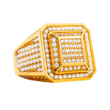 Load image into Gallery viewer, Raised CZ Pyramid Center Full CZ Pave Shoulders Ring
