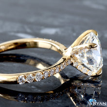 Load image into Gallery viewer, 2.86ctw Round Solitaire with Pave Shoulders and Inner Pave Claws Ring
