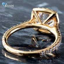 Load image into Gallery viewer, 2.60ctw Round Solitaire Cushion Halo with Pave Shoulders Ring
