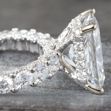 Load image into Gallery viewer, 9.09ctw Radiant Cut Solitaire with Full Diamond Scallop Setting
