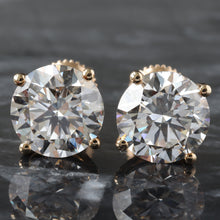 Load image into Gallery viewer, 6.02ctw Round Solitaire Studs Four Prongs Push Back Earrings

