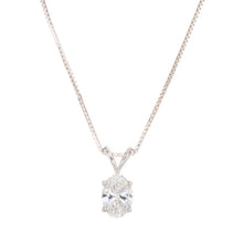 Load image into Gallery viewer, 1.00ct  Oval Solitaire in Four Prongs Lab Created Diamond Pendant
