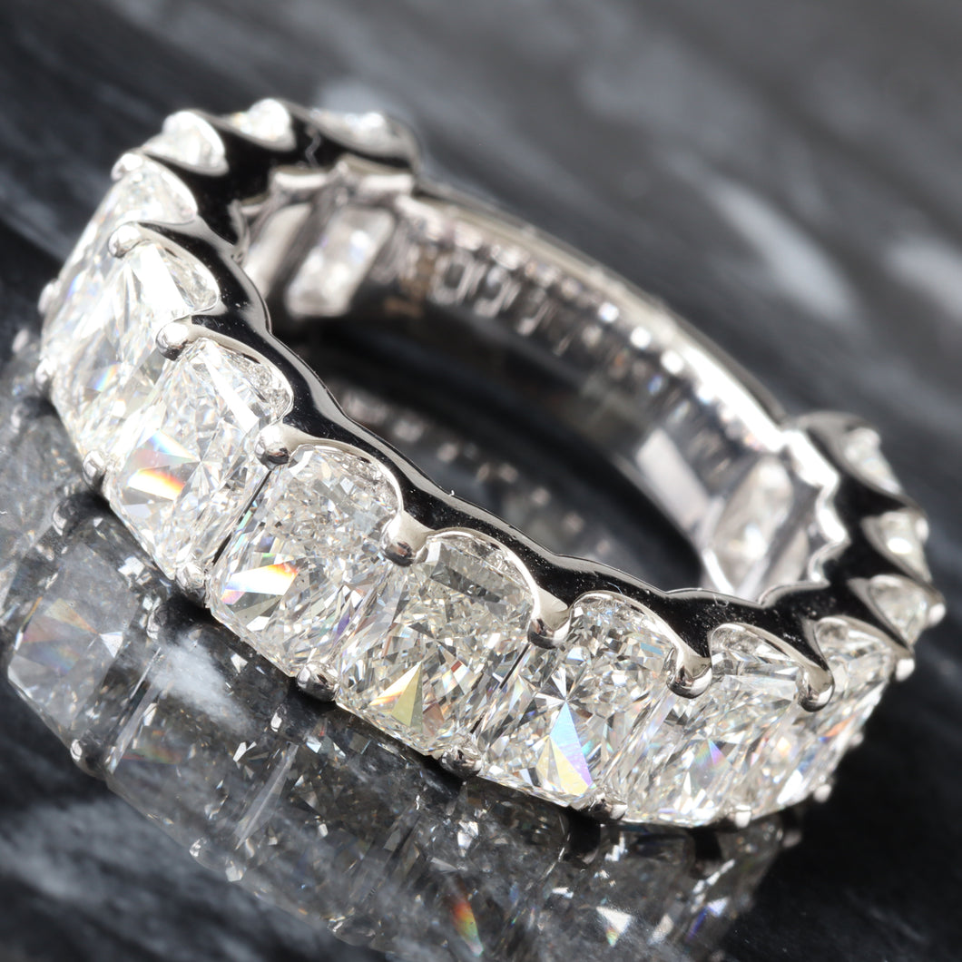 5.12ctw Radiant Cut 3/4 Eternity Band