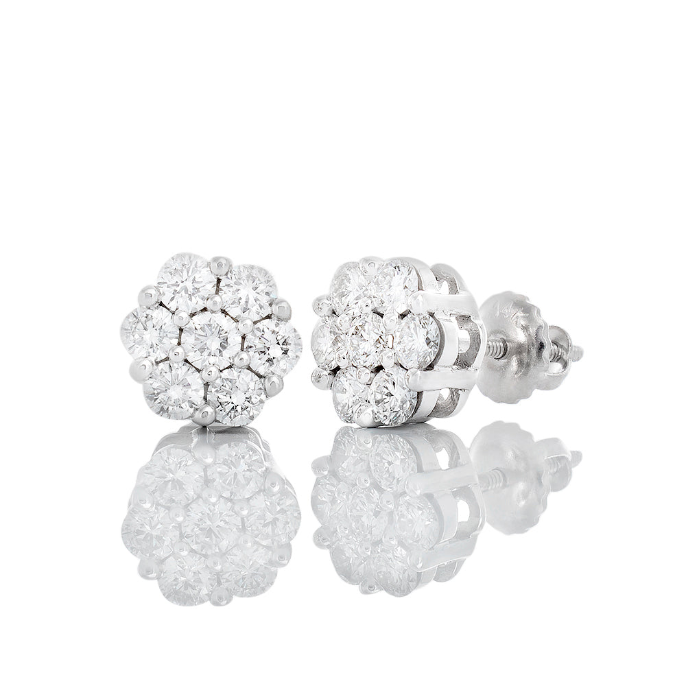 0.75ctw Flower Cluster Studs