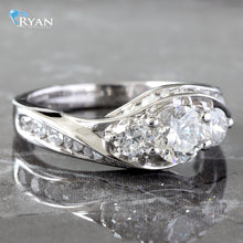 Load image into Gallery viewer, 1.50CTW Three Stone Round Wrap Around Channel Set Ring
