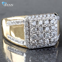 Load image into Gallery viewer, RING GY 10K 1.50CTW DIAMOND PAVE SOFT SQUARE SHAPE DOUBLE ROW PAVE V SHAPED SHOULDERS POLISHED
