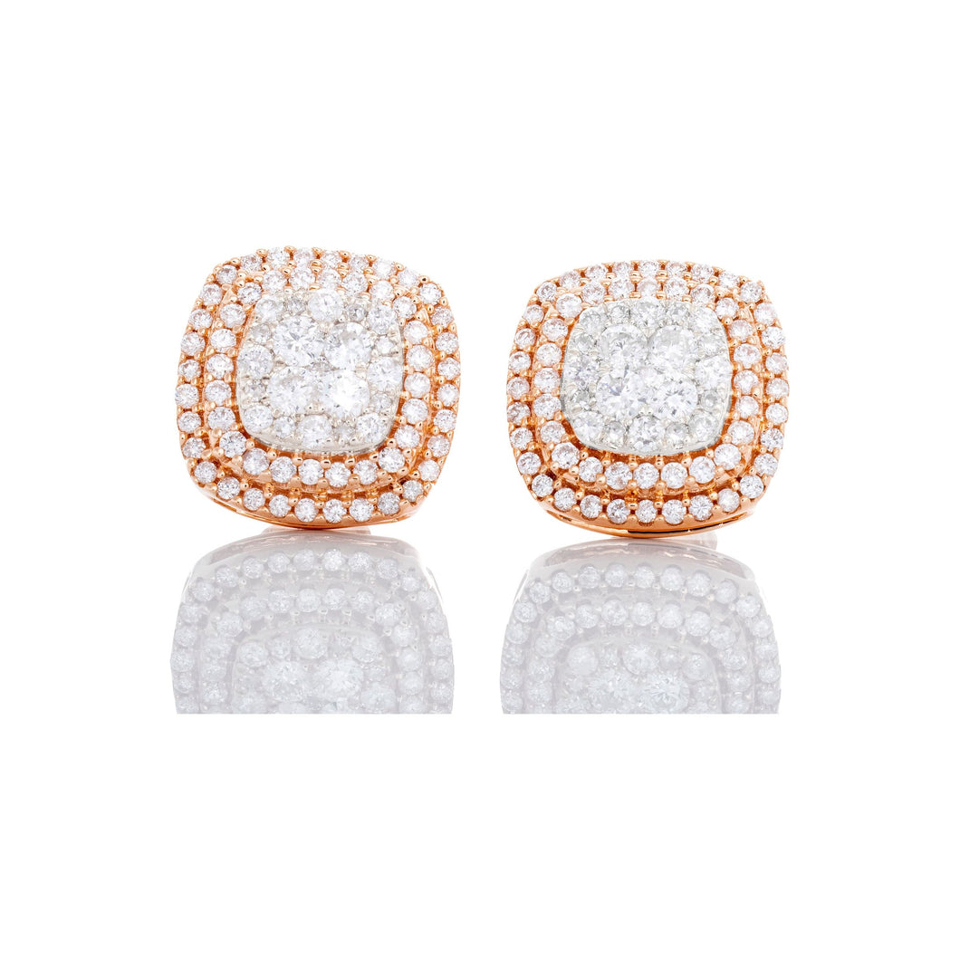 1.00ctw Imperial Cluster Diamond Halo Studs