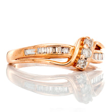 Load image into Gallery viewer, RING GR 10K 0.15CTW DIAMOND THREE STONE BAGUETTE CHANNEL CROSS OVER DESIGN
