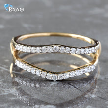 Load image into Gallery viewer, RING GY 14K 0.25CTW DAINTY DIAMOND PRONG SET CONTOURING RING GUARD
