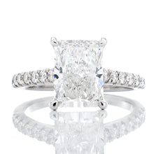 Load image into Gallery viewer, 2.79ctw Radiant Solitaire Diamond Pave Upswept Shoulders
