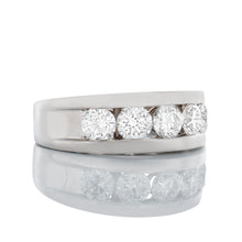 Load image into Gallery viewer, 2.00ctw Five Round Brilliant Cut Lab Diamond Chanel Set with Flat Edges Band
