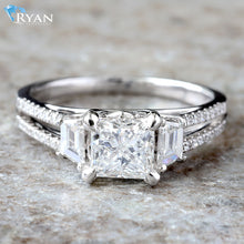 Load image into Gallery viewer, 1.68CTW Natural Baguette Sides with Round Natural Diamond Center and Split Shoulders
