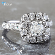 Load image into Gallery viewer, 2.00CTW Diamond Illusion Solitaire W/ Pave Cushion Halo and Shoulders
