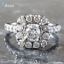 Load image into Gallery viewer, 2.00CTW Diamond Illusion Solitaire W/ Pave Cushion Halo and Shoulders
