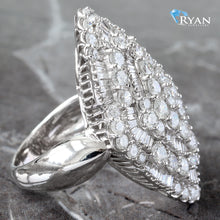 Load image into Gallery viewer, 5.00ctw Baguette &amp; Round Cut Diamond Wide Cluster Ring
