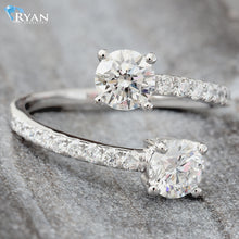 Load image into Gallery viewer, 1.25ctw Dual Round Cut Diamond Open Wrap Around Style Ring
