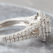 Load image into Gallery viewer, 2.00CTW Princess Cut Diamond with Double Cushion Halo and Split Pave Shoulders Ring
