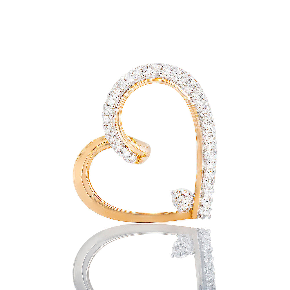 0.12ctw High Polish Slider Heart with Solitaire Accent