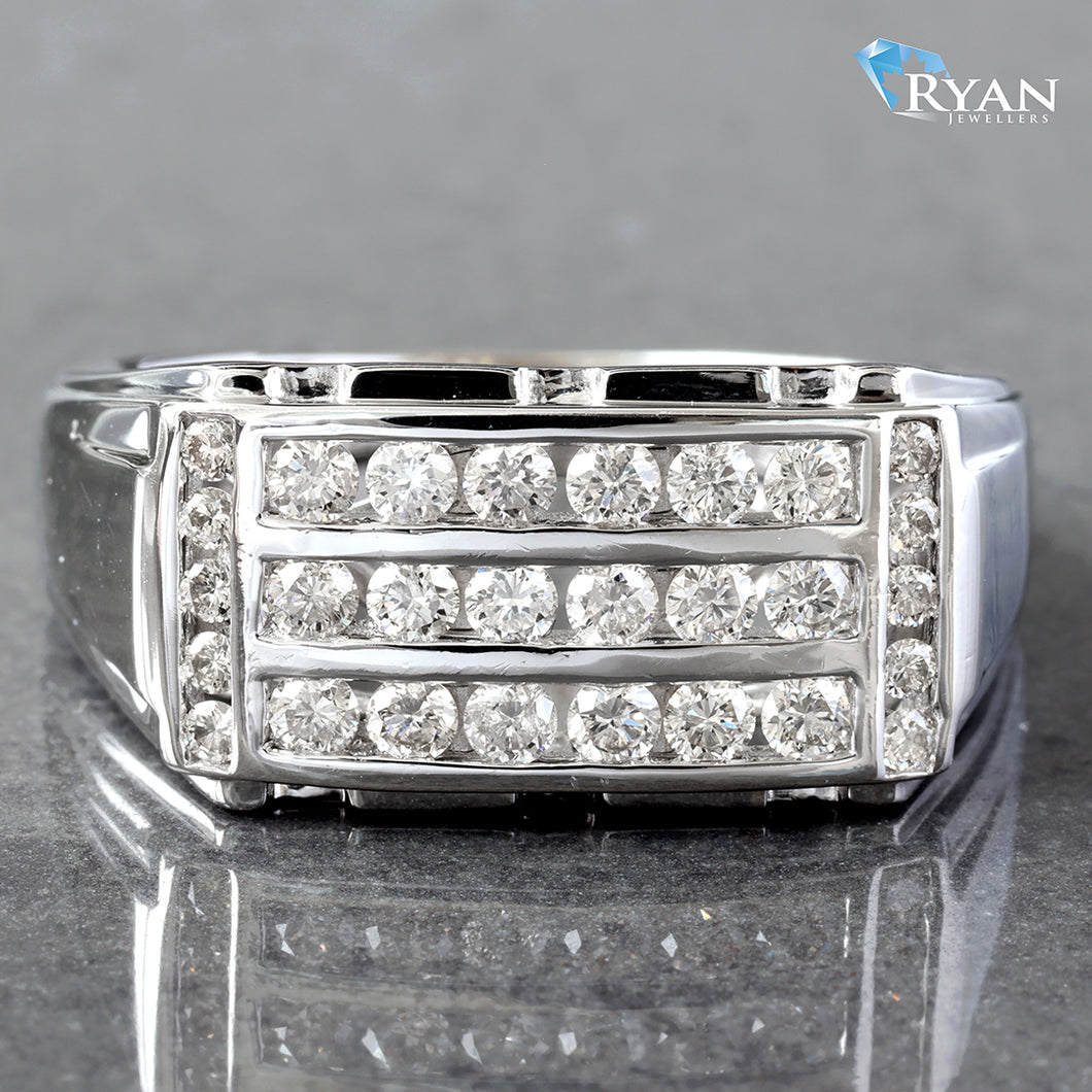 1.00ctw Horizontal & Vertical Channel Set Diamond Ring