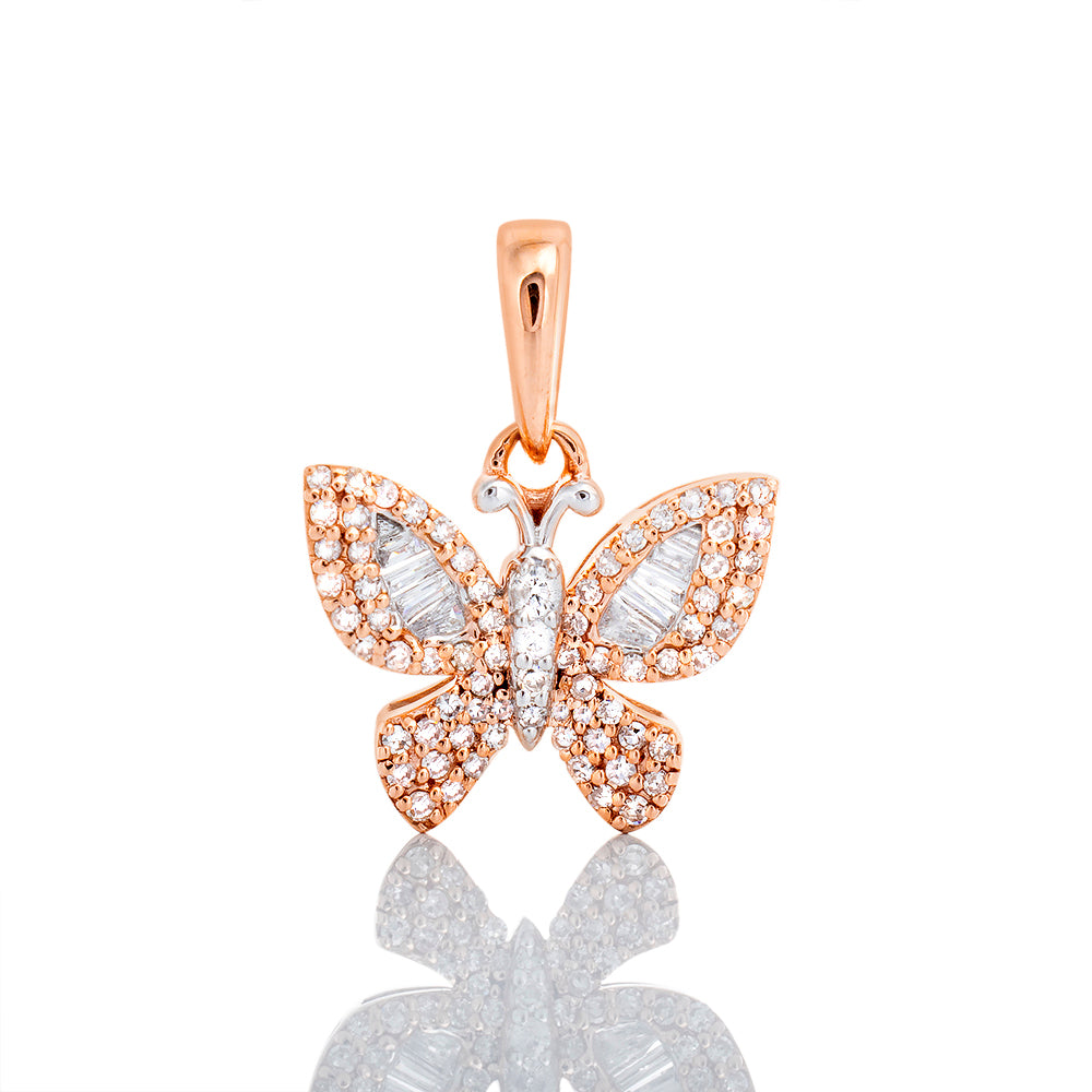 0.28ctw Baguette Diamond Butterfly Pointed Wings