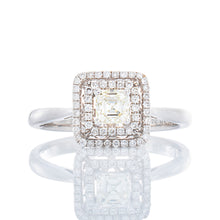 Load image into Gallery viewer, 0.65ctw Asher Cut Center With Double Open Pave Halo
