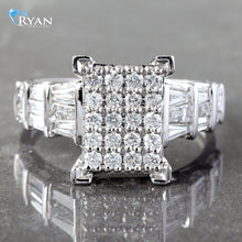 Load image into Gallery viewer, RING GW 10K 1.00CTW CINDERELLA RING WITH BAGUETTE SHOULDERS
